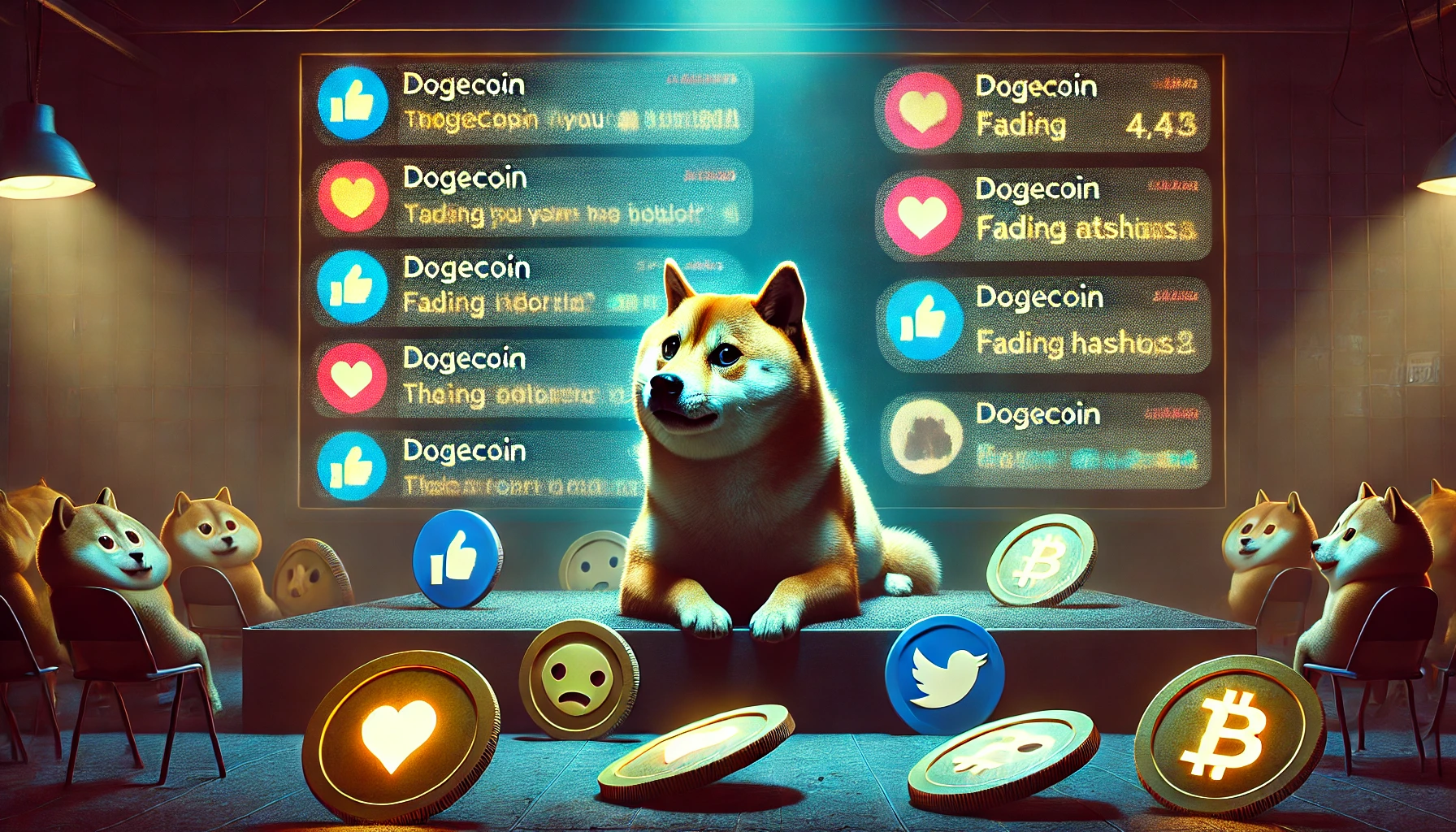 Dogecoin und andere Top-Memecoins haben einen Rückgang der sozialen Dominanz erlebt