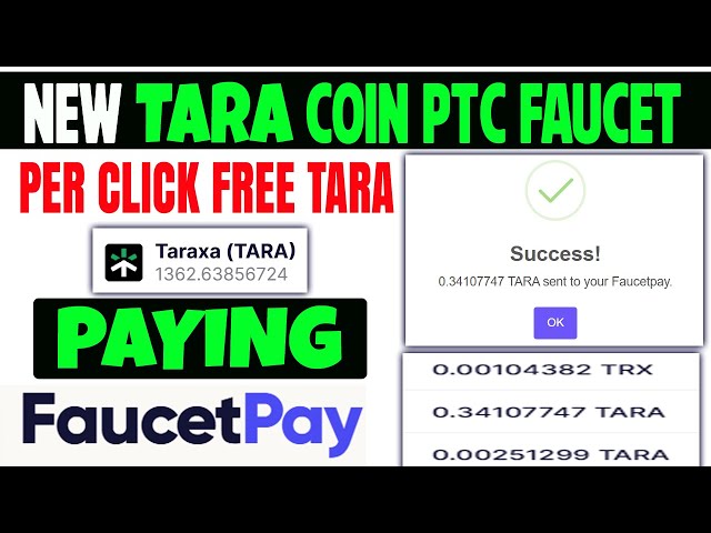 新しい ！！タラコイン PTC 蛇口 |すべての請求は無料です。 Faucetpayの支払い