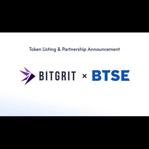 bitgrit, 글로벌 암호화폐 거래소에 BGR 토큰 상장 위해 BTSE와의 파트너십 발표