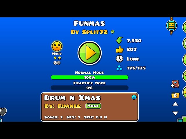 [ Frohe Weihnachten ] „Funmas“ von Split72 | 100 % [2 Münzen, aber...] Geometry Dash 2.2