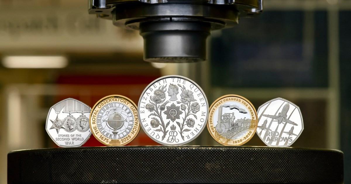 Five new coin designs unveiled by the Royal Mint ahead of the New Year