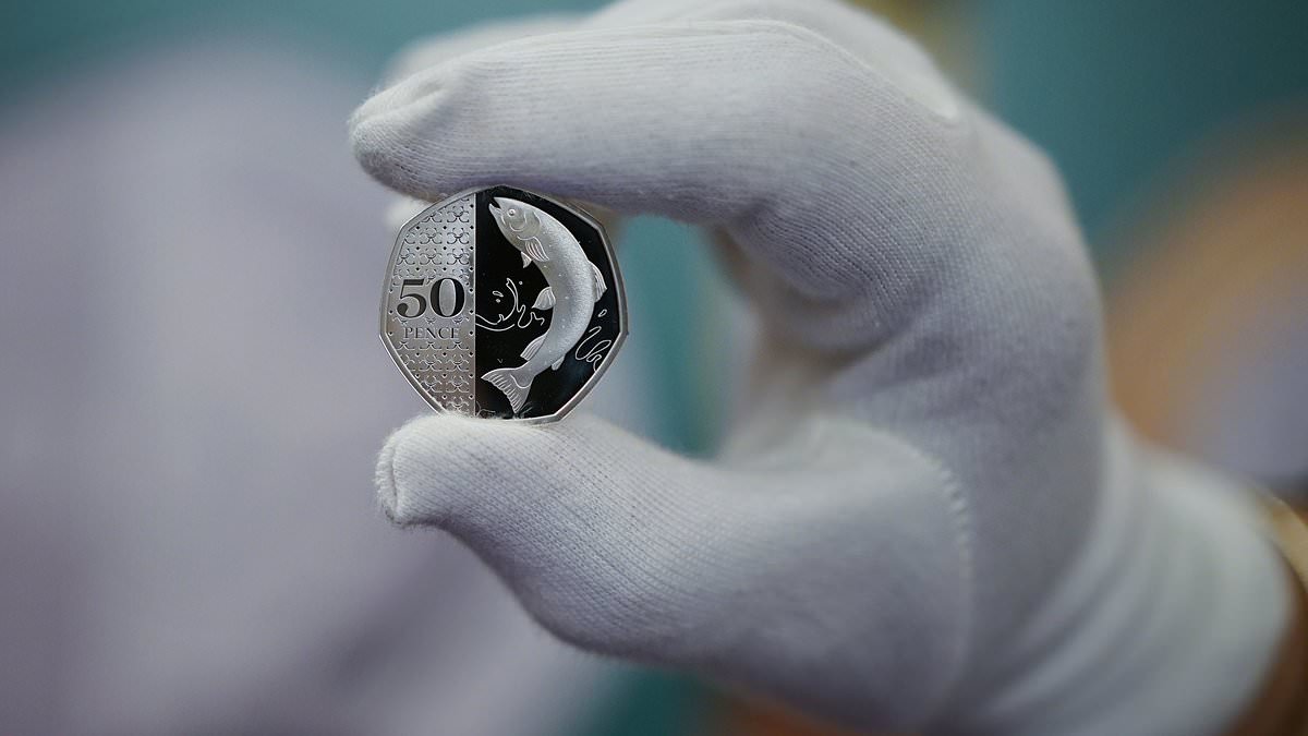 The next time you 'fish' out a 50p coin from your wallet it could be worth 260 times its face value - after the Royal Mint revealed a coin depicting the Atlantic Salmon is the rarest in circulation