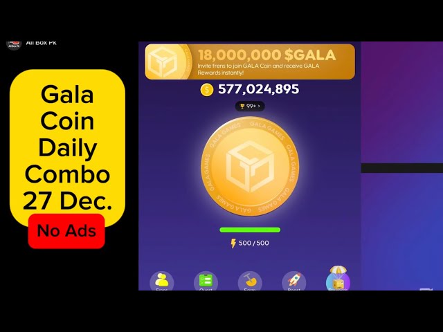 Gala Coin Daily Combo 27. Dezember | Gala Coin Today Combo 27. Dezember | Gala-Münzen-Combo am 27. Dezember