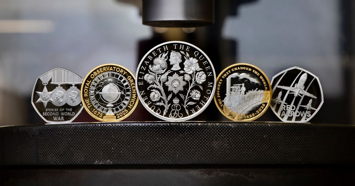 Five new coin designs for 2025, including one depicting the birth of the modern railway between Darlington and Stockton, have been unveiled by the Royal Mint