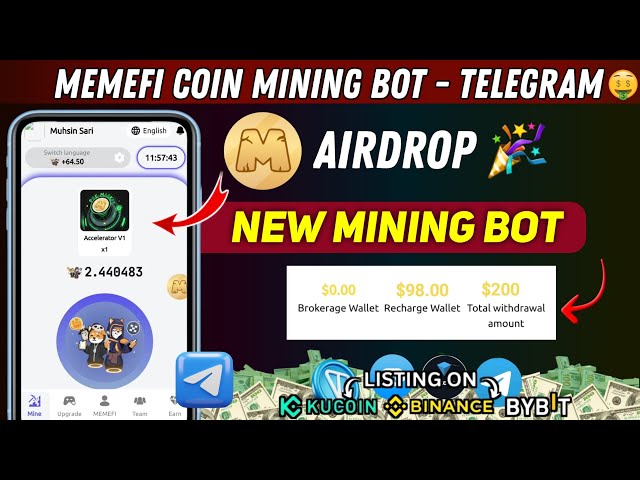 Telegram 赚取 Bot Memefi 硬币 |新 TON 赚钱机器人 |今天的区块链、挖矿、空投机器人#usdt