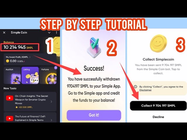 How to withdraw Simple Coin to Simple App | How to Connect Simple Coin Wallet #simplecoin #simpleapp