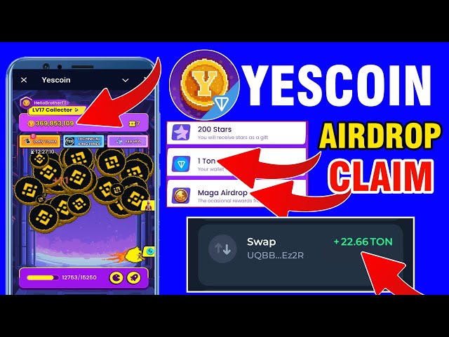 Yescoin エアドロップの請求 | Yescoin Yeswin 報酬の請求 | Yescoin Airdrop ギブ トン