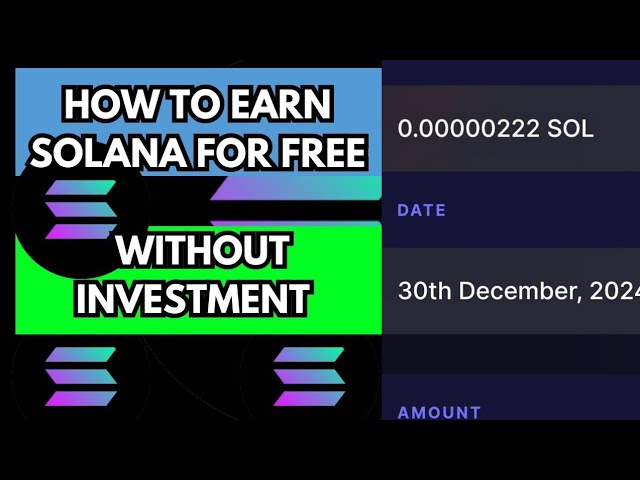 如何无需投资即可赚钱 Solana / 赚取免费加密货币 / Sol coin free mein kaise len