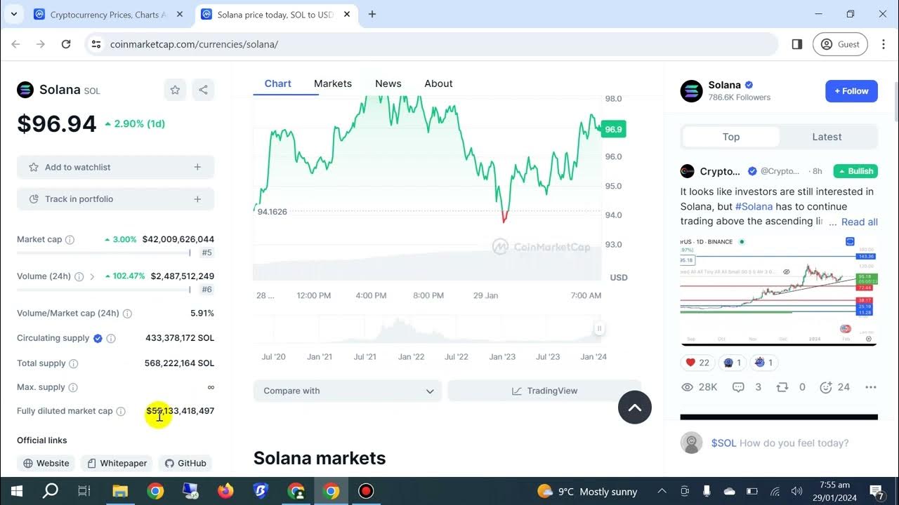 Prédiction de prix Solana - Brève analyse de Solana Coin - Crypto avec Raza