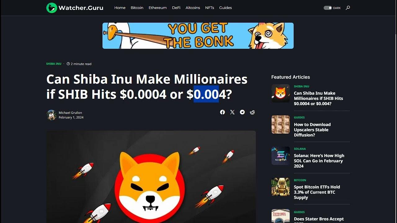 Shiba Inu peut-il gagner des millionnaires si SHIB atteint 0,0004 $ ou 0,004 $ ?