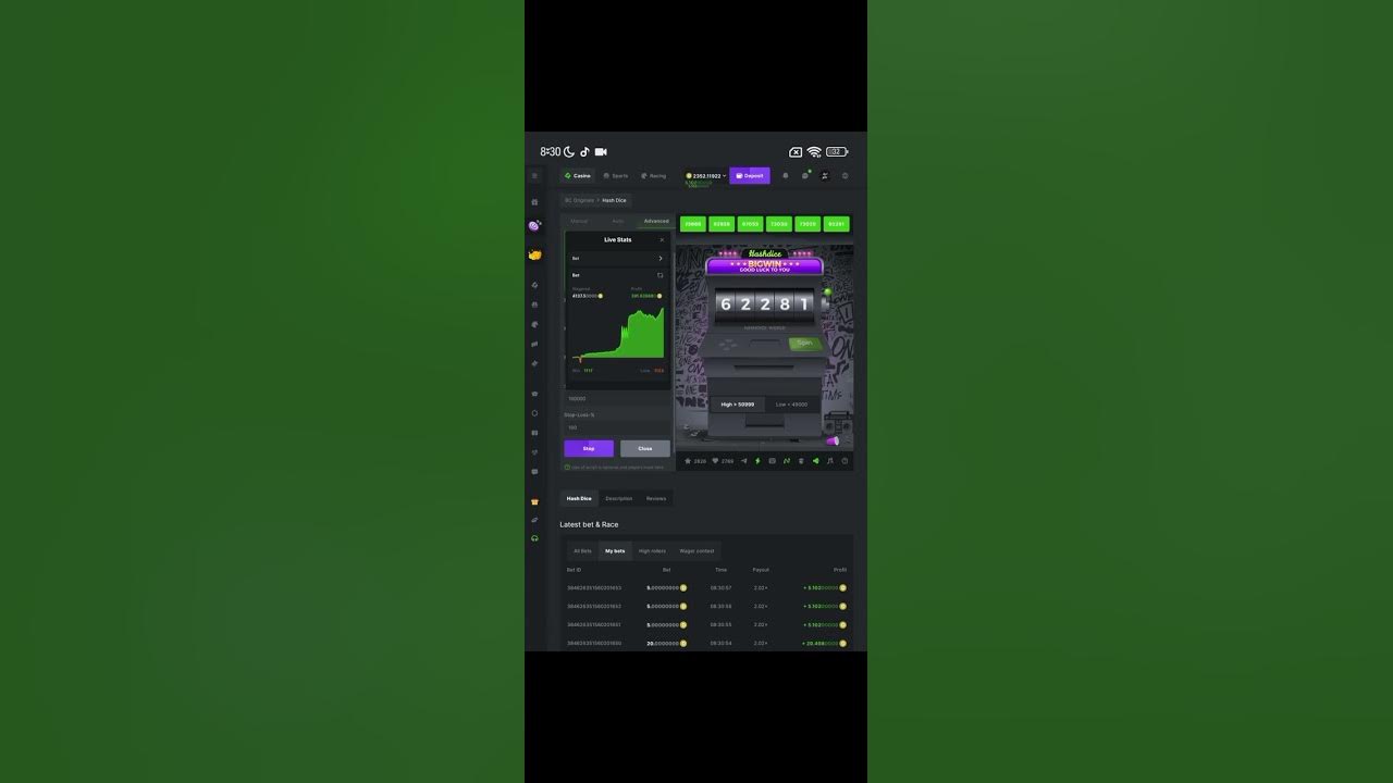 BC ゲーム ハッシュダイス スクリプト 2024 |ライブ 902 Doge コインの利益