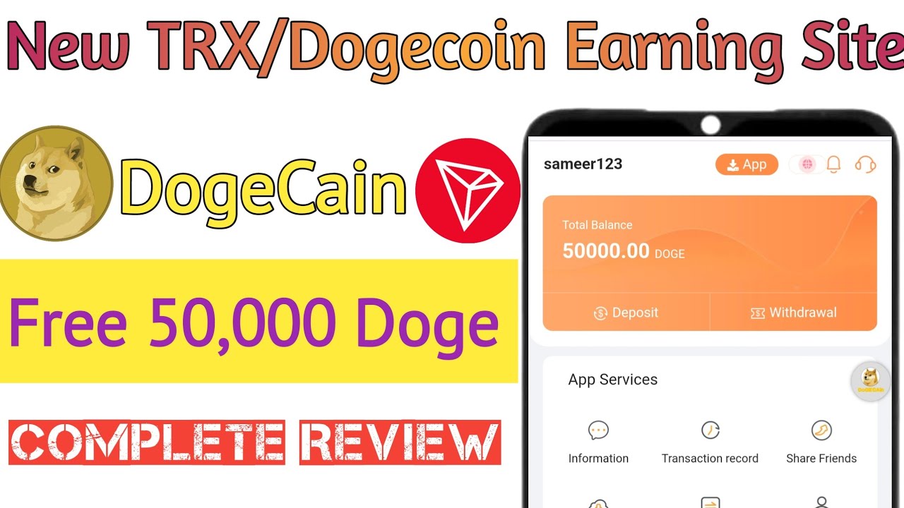 今日の新しいベスト TRX/Dogecoin マイニング サイト |登録して 50,000 Doge を獲得 |今日の新しい収益ウェブサイト