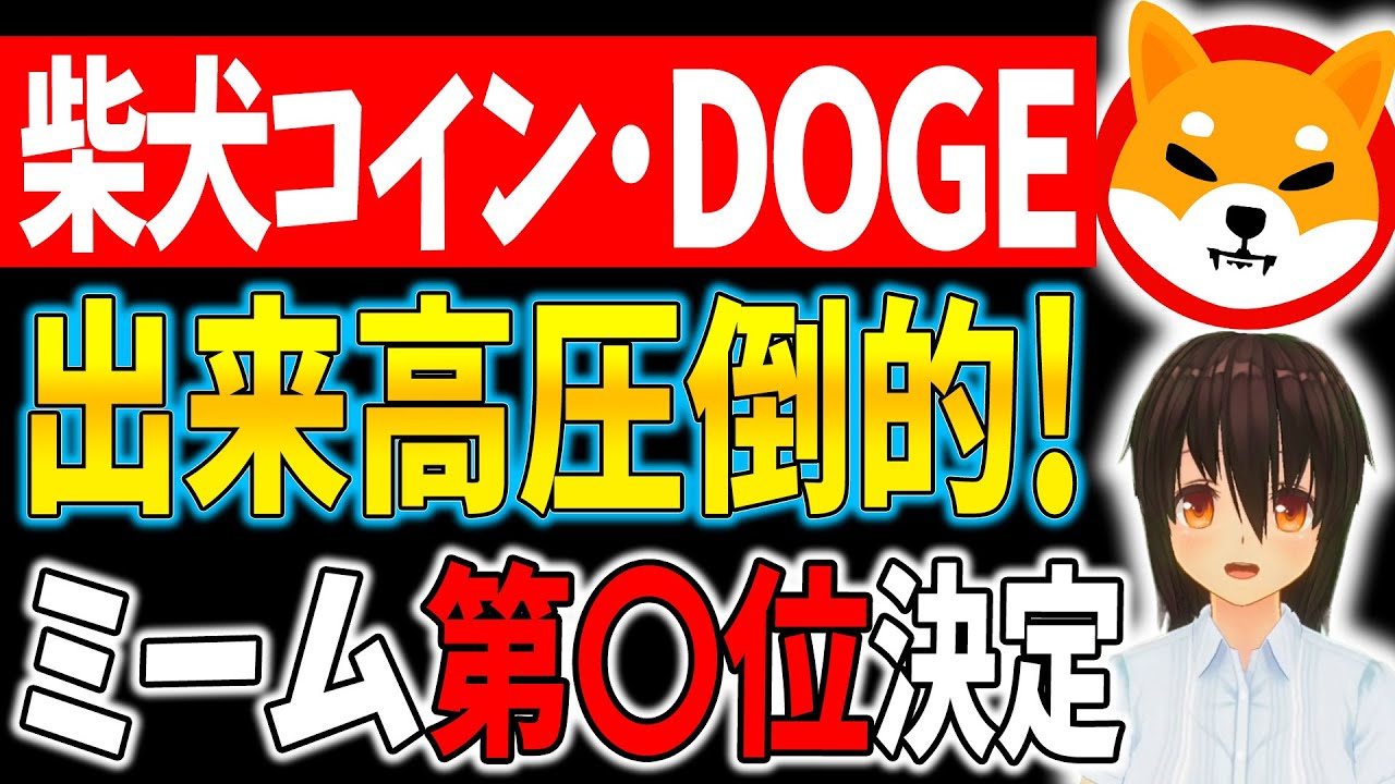 【柴犬コイン・DOGE】出来高圧倒的！ミームコインランキング第〇位決定 【仮想通貨】【リップル(XRP)】【CAW】【ビットコイン】