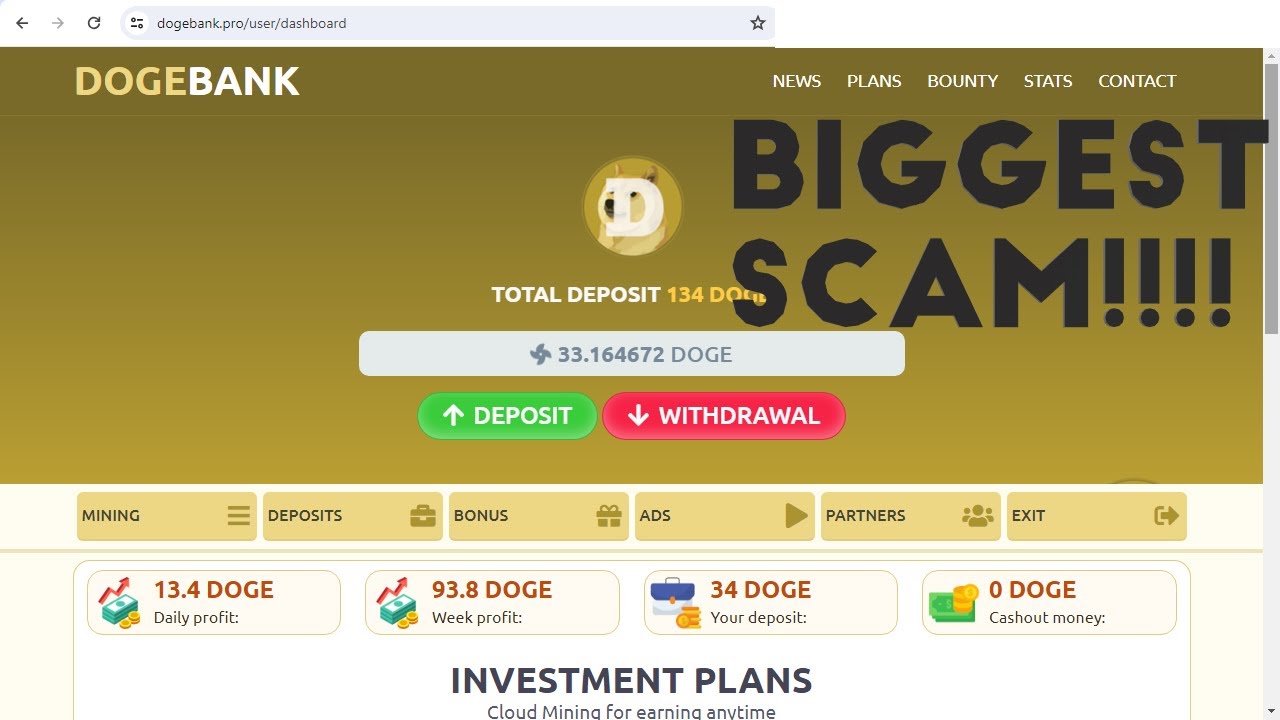 Dogebank.pro：欺骗性的狗狗币骗局