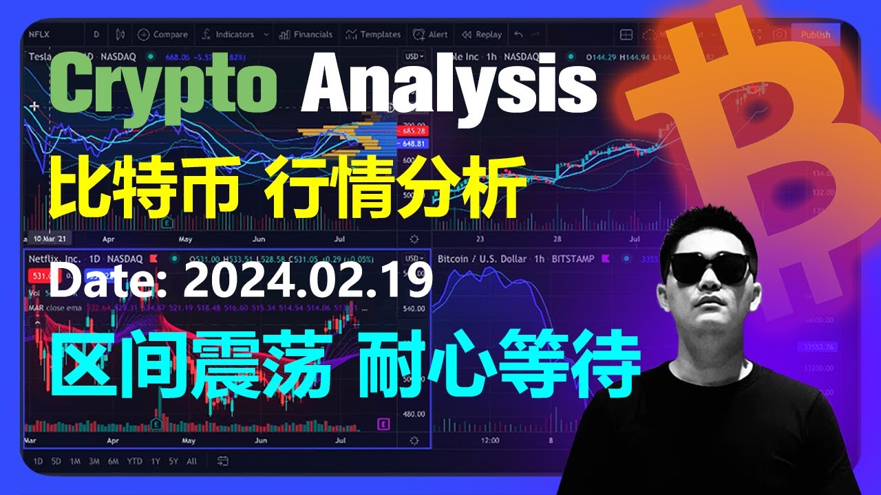 比特币行情分析2024.02.19 | 区间震荡 耐心等待 | 加密货币交易首选OKX | Bitcoin | BTC | 比特币