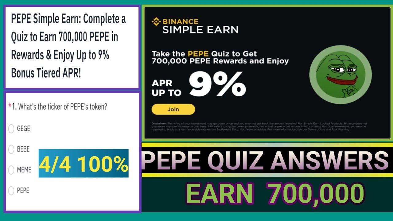 ANTWORTEN IM PEPE-QUIZ || VERDIENEN SIE 700.000 PEPE || BINANCE VERDIENEN