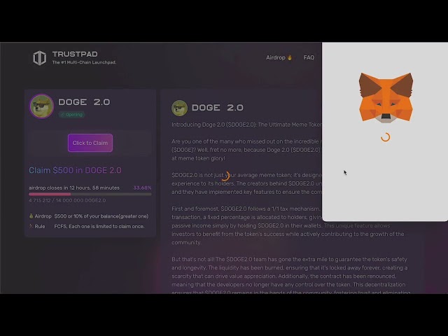 DOGE2.0 エアドロップを保証 | $500 を請求 |お見逃しなく 🚀 Doge 2.0 トークンのニュース