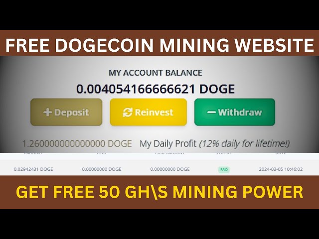 Neue kostenlose Dogecoin-Mining-Website | Dogecoin-Miner | Neue kostenlose Cloud-Mining-Website | Zahlungsnachweis