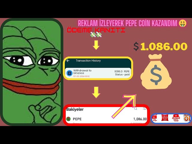 GAGNEZ DES PEPE COIN EN REGARDANT DES ANNONCES (PRUVE DE PAIEMENT) 💰