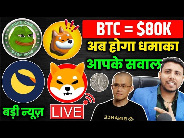 🟢现场问答 BTC $80K Lunc 币大涨 |佩佩币和柴犬 1 卢比 जायेगा？今日柴犬硬币新闻