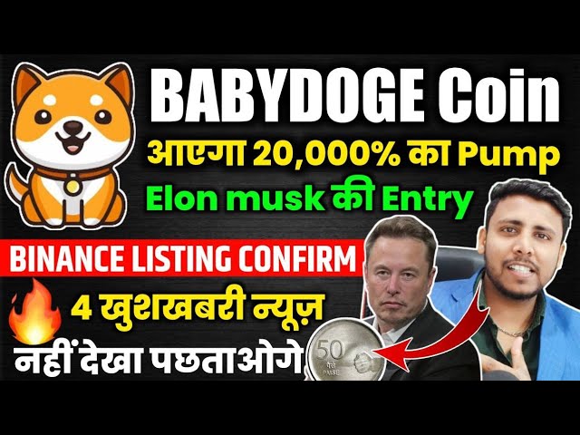 🟢Quand la pièce Babydoge coûtera-t-elle 50 paisa ? babydoge coin binance listing nouvelles ? pièce de monnaie pour bébé chien d'Elon Musk