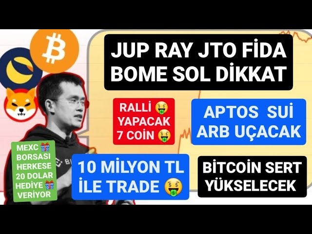 BOME JUP RAY FIDA JTO 留下了注意力🚨7種硬幣將會反彈🚨比特幣將會猛烈上漲🚨APTOS SU? ARB將會飛翔