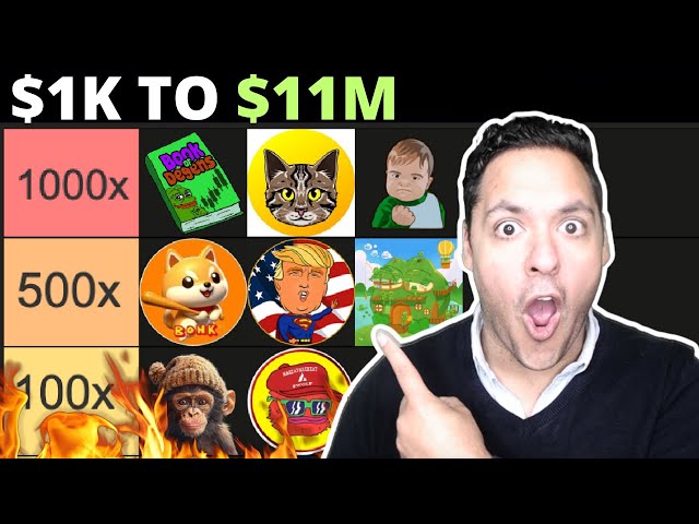 13 Crypto Memecoins « INSTANT MILLIONAIRE » avec un potentiel de 100 à 1 000 X ? !! (LISTE DES POMPE !)