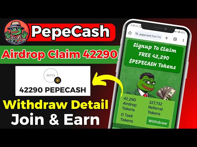 Pepecash 空投 🤑 | Pepe 现金空投领取 42290 💰 | Pepecash 空投提现证明