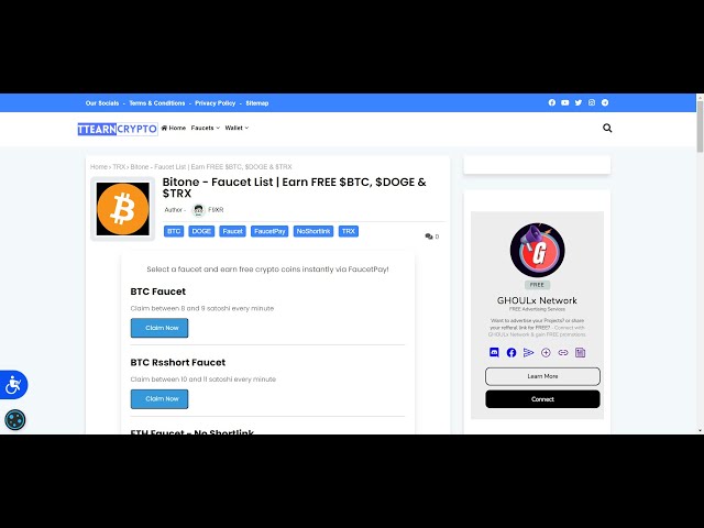 FaucetPay钱包新水龙头列表-免费赚取BTC、TRX和DOGE | TT Earn加密货币