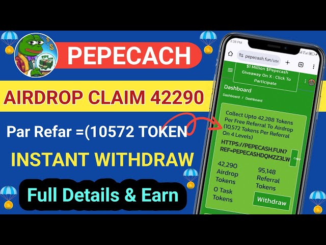 Pepecash Airdrop | Pepe Cash Airdrop Claim 42290$ | Pepecash Instant Withdraw Proof Full details