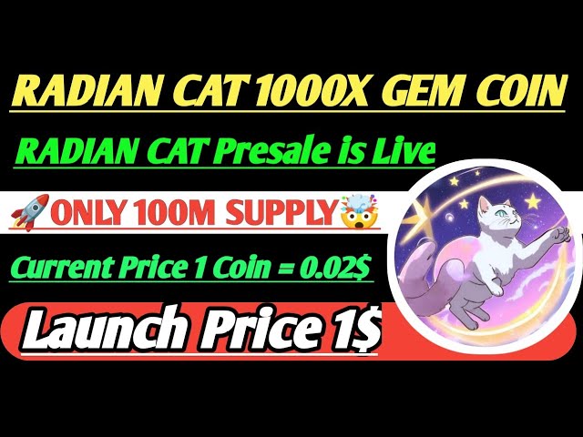 🟢RADIANT CAT COIN 🔥10루피에 구매하면 백만장자가 됩니다. 🚀프리세일 프로젝트🚨 전체 리뷰✅