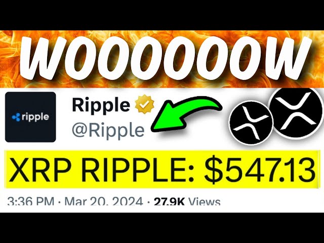 547.13 美元，随时！！！ XRP 瑞波币：贝莱德刚刚全部收购！！！ - 当前瑞波币 XRP 新闻