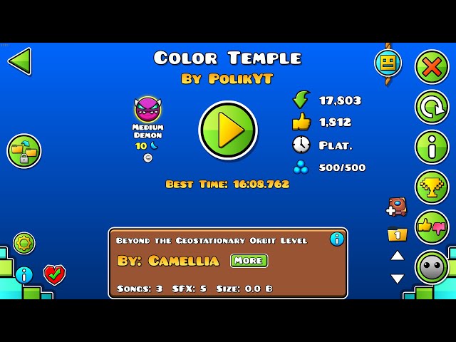 Color Temple 1 Münze (Von PolikYT) (Platformer Medium Demon)