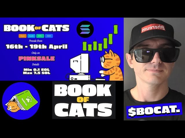 $BOCAT - BOOK OF CATS 代幣預售加密貨幣 BOCAT SOL SOLANA RAYDIUM PINKSALE JUPITER ORCA MEME