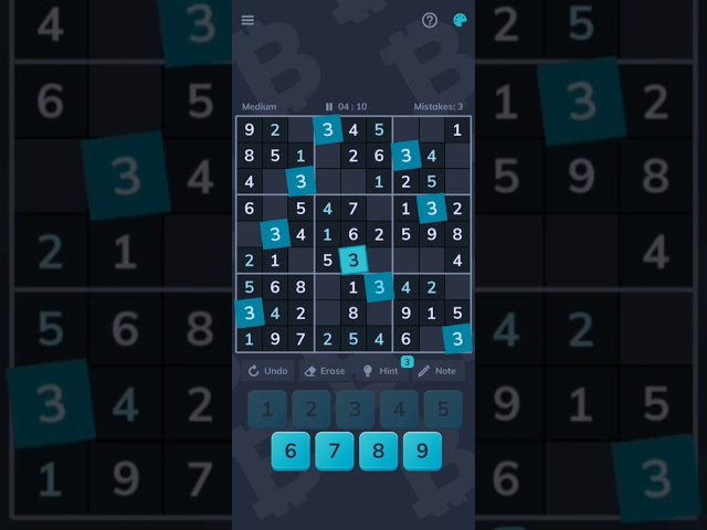 玩赚钱游戏【比特币数独】简单、中等、困难级别