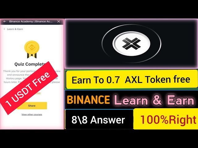 Binance AXL Learn & Earn Quiz Answer 🤯|binance quiz answer today | 100% All Right Answers | #binance