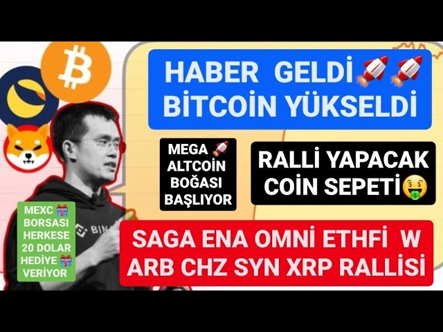 消息来了，比特币增加了🚨将会反弹的货币篮子🚨SAGA ENA OMNI ETHFI W ARB CHZ SYN XRP 反弹