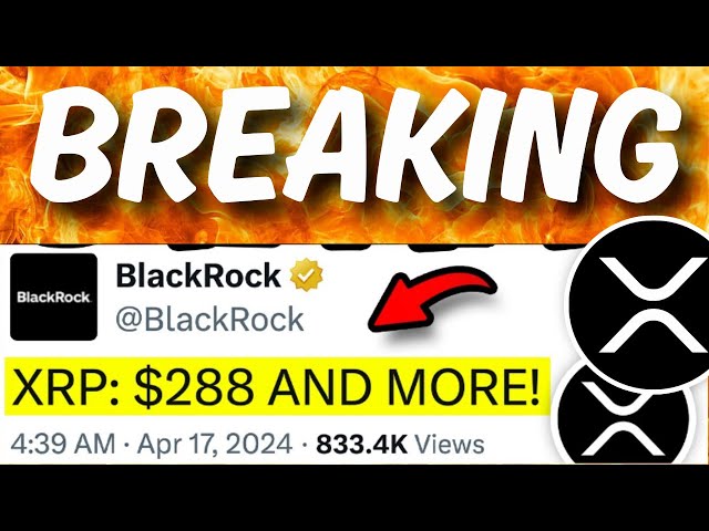 XRP 瑞波幣：現在 BLACKROCK 手錶 XRP 價格為 288 美元！ - 當前瑞波幣 XRP 新聞