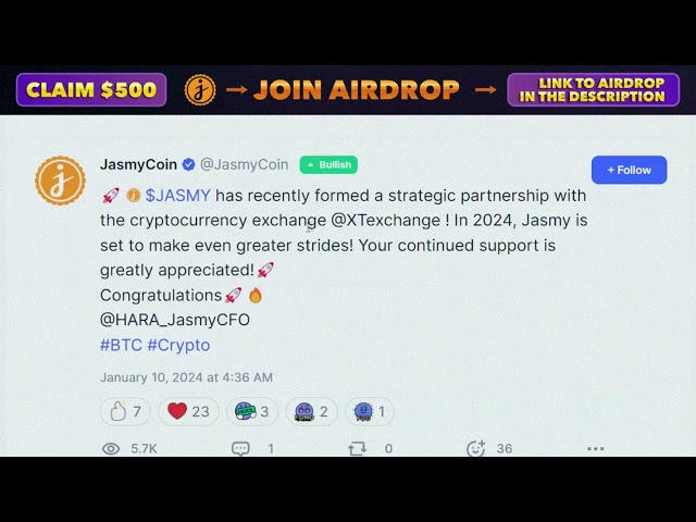 Crypto Airdrop JASMY CRYPTO EVENT | CLAIM 2000$ FREE | NO DEPOSIT | TOKEN JASMY PROJECKT 2024 🚀