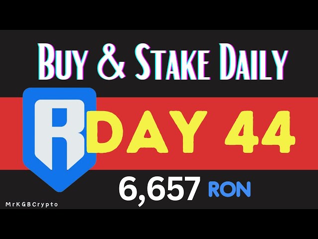 RONIN TOKEN Ron Token Daily Buys & Staking Journeys - DAY 44