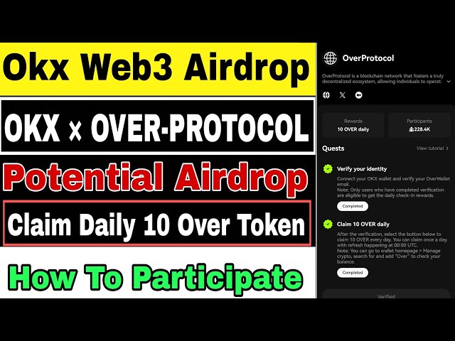 Okx × sur protocole Web3 Airdrop || Réclamez quotidiennement 10 sur le jeton instantané || Airdrop potentiel Okx Web3