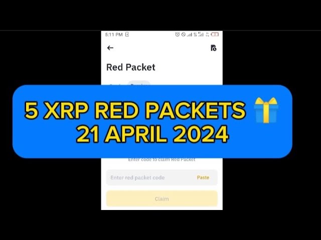 今日币安红包码 |币安红包| 5 个 XRP 币安币红包 2024 年 4 月 21 日