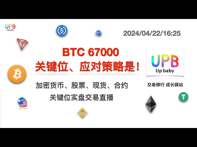 BTC 67000의 핵심레벨과 대응전략은 바로! /UPB Trading Practice 비트코인 ​​및 이더리움 최신 시장 분석 2024/04/22/16:25