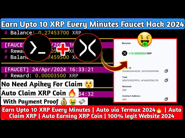 Gagnez jusqu'à 10 XRP toutes les minutes | Robinet de gain de pièces XRP automatique via Termux | Robinet de dérivation automatique 2024