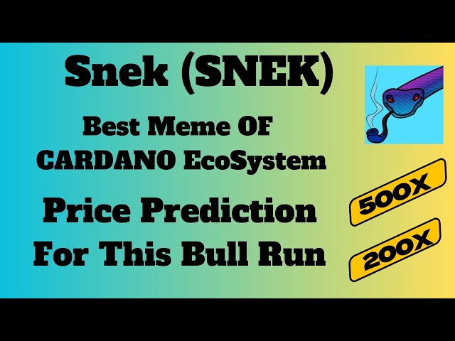 Snek 代币是 Cardani 生态系统 200 倍潜力的最佳模因币 | Bull Rin 的 Snek 价格预测