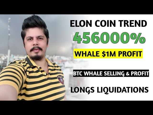 比特币 | 比特币Elon Coin 456000% & 鲸鱼 100 万美元利润 | Btc 鲸鱼销售 |多头清算