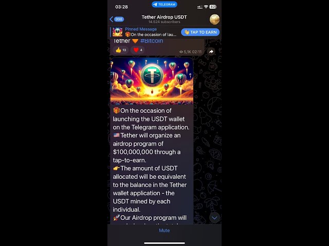 INSTRUCTIONS FOR PARTICIPATING IN TETHER'S 100M USDT AIRDROP ON TELEGRAM