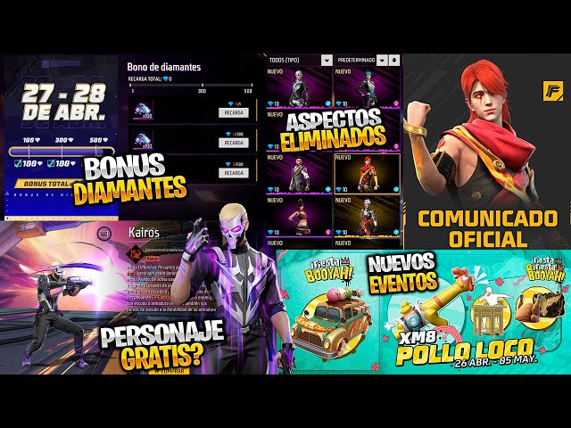 OFFICIAL! LATAM DIAMONDS BONUS, REMOVED FF TOKEN SKIN, FREE KAIROS CHARACTER & MORE