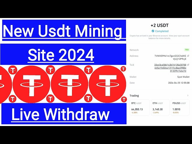 New Usdt Mining Site 2024 | Best Usdt Investment Platform | Make Money Online | Passive Income