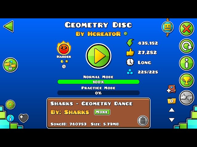 [Geometry Dash] Geometry Disc (Harder ☆6) von HcreatoR & Ajedaboss [1 Münze]